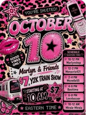 10/10 Y2K THROWBACK RETRO TRAIN SHOW! $7 Starts! Marlyn & Friends